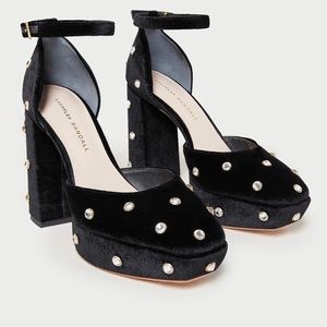 Selina Black Crystal Closed Toe Platform Loeffler Randall